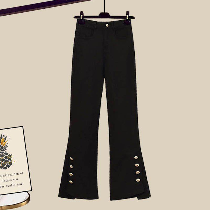 Retro Design Suit Jacket Skinny Jeans Two-piece Set - Magellan Fashion Shop