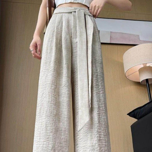 Ice Silk Tie-dyed Linen High-waisted Wide-leg Pants - Magellan Fashion Shop