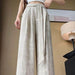 Ice Silk Tie-dyed Linen High-waisted Wide-leg Pants - Magellan Fashion Shop