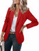 Women's Long Sleeve Solid Color Polo Collar Small Suit Jacket - Magellan Fashion Shop