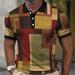 Fashion Men'S Polo Shirts 3d Splicing Plaid Printing Art Men - Magellan Fashion Shop