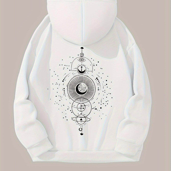Moon Print Casual Hooded Sweatshirt - Magellan Fashion Shop
