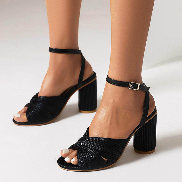 Women's Fashion Bowknot Chunky High Heels - Magellan Fashion Shop