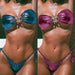 Glossy Split Bikini Set for Women – Quick-Dry, Backless & High Elasticity Swimwear - Magellan Fashion Shop