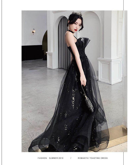 Black Evening Dress Temperamental Minority High-end - Magellan Fashion Shop