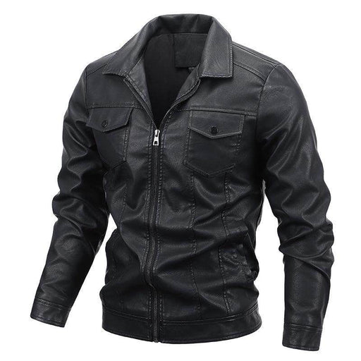 Jacket Men's Leather PU Coat Motorcycle Clothing - Magellan Fashion Shop