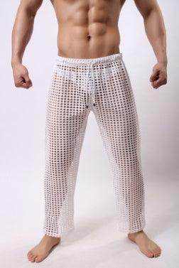 new fashion men sexy mesh trousers men casual hollow trousers - Magellan Fashion Shop