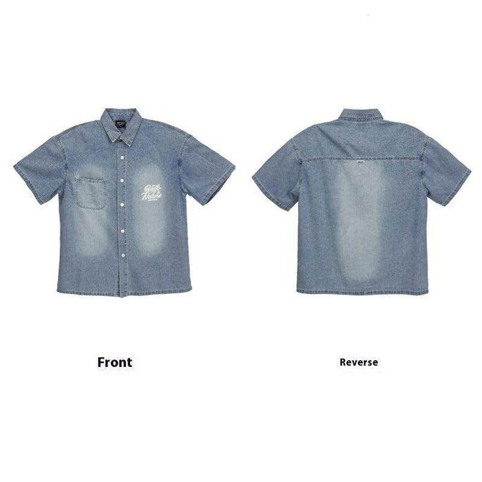 American Street Hip Hop Denim Suit Shirt Trousers - Magellan Fashion Shop