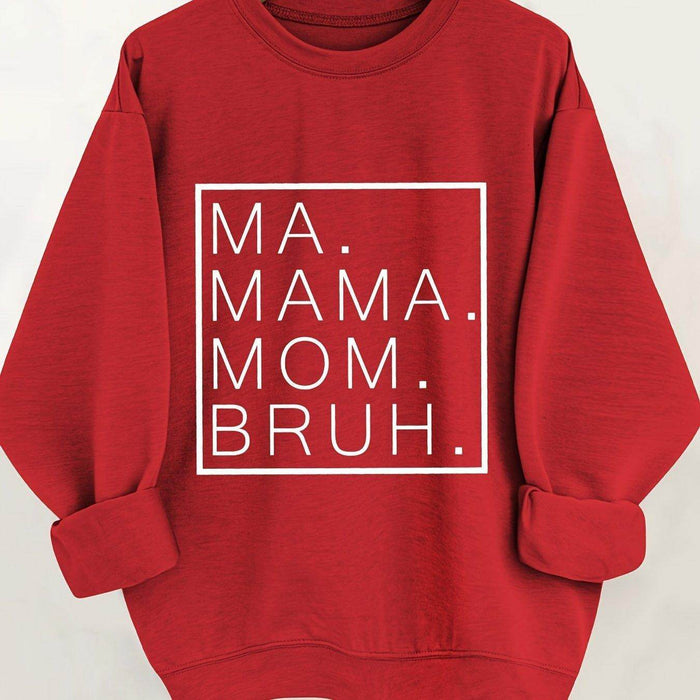Letter Print Casual Long Sleeve Crew Neck Pullover Sweatshirt - Magellan Fashion Shop