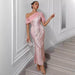 Dress One-shoulder Chiffon Stitching Sequined Dress - Magellan Fashion Shop