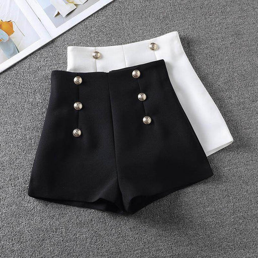 High Waist Double Breasted Design Suit Shorts - Magellan Fashion Shop