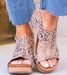 Women's Wedge Peep Toe Platform Rivet Sandals - Magellan Fashion Shop