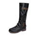 Fashion Casual Round Toe Square Heel Women's High-top Fashion Leather Boots - Magellan Fashion Shop