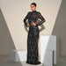 Long Sleeve Sequined Evening Dress - Magellan Fashion Shop