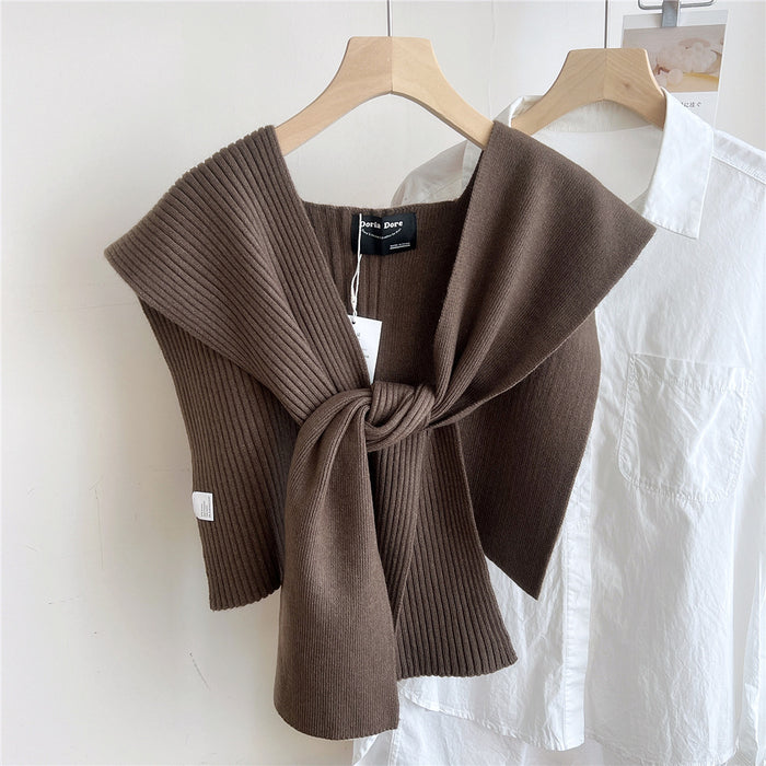 Shoulder Pad Knotted Shirt Women's Scarf