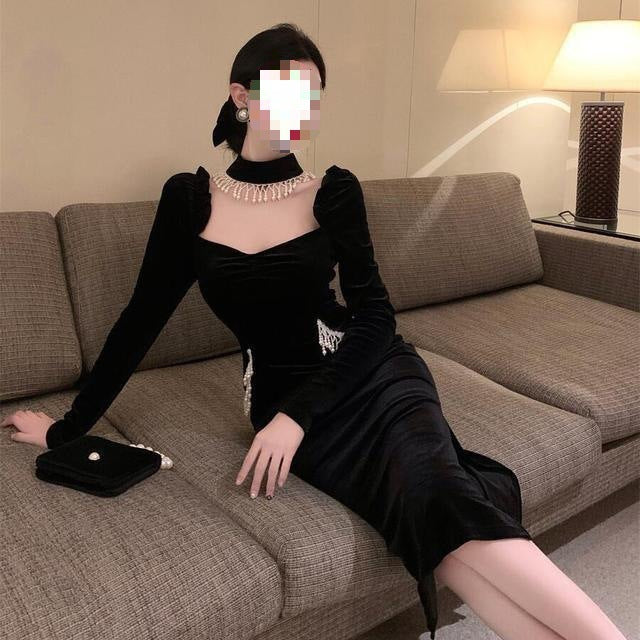 Puffy Sleeves Square Collar  Dress