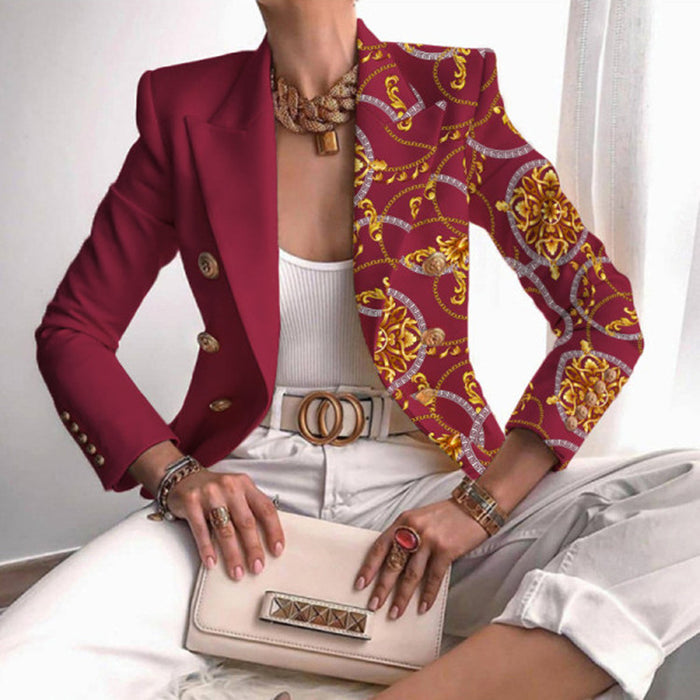 Ladies printed slim blazer