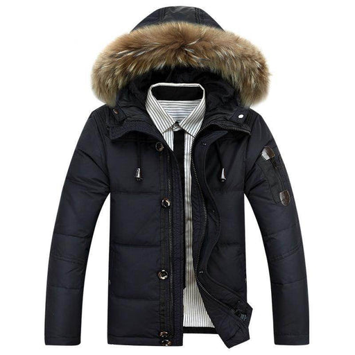 men's casual solid color thick down short jacket - Magellan Fashion Shop