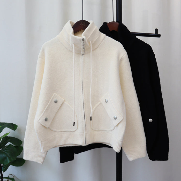 Woolen Goods Solid Color Coat For Women