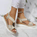 Women's Peep Toe Serpentine Wedges Sandals With Circle Design Casual Summer Shoes - Magellan Fashion Shop