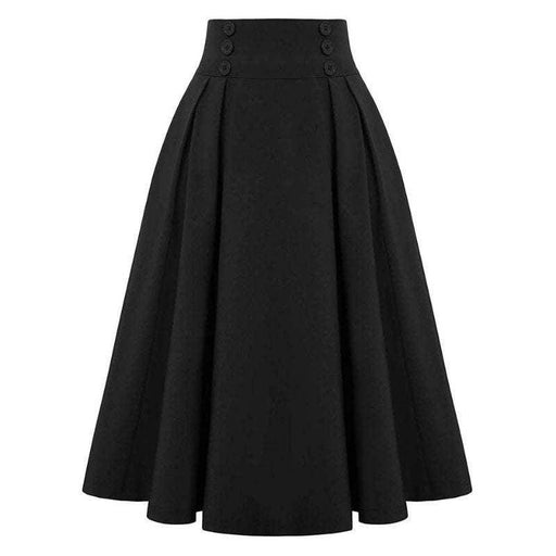 Women's Fashion Casual Skirt With Pockets Retro High Waist Pleated - Magellan Fashion Shop