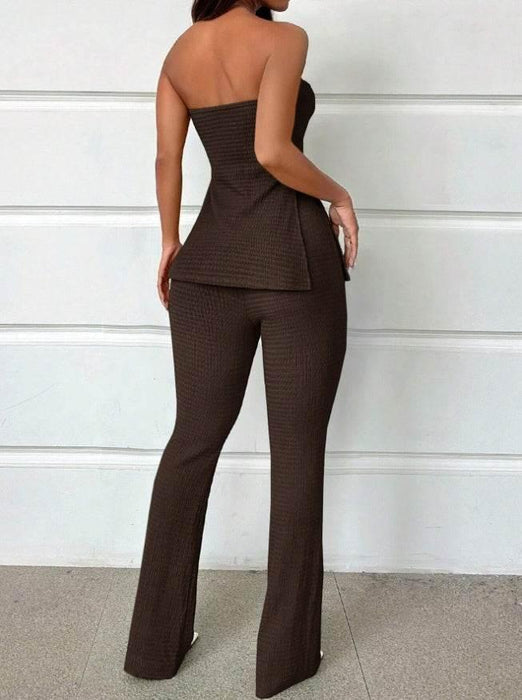 High-Slit And Flare Pants Two-Piece Set - Magellan Fashion Shop