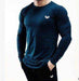 Men's slim fit long sleeve quick dry gym t-shirt with round neck for fitness training and bodybuilding