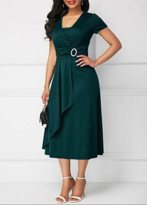 Independent Station Fashion Elegant Asymmetry Large Skirt V-neck Dress Party Evening Dress - Magellan Fashion Shop
