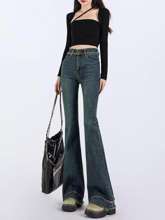 Retro Light Color Slightly Flared Jeans - Magellan Fashion Shop
