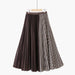 Simple Houndstooth Solid Color Stitching Contrast Color Pleated Skirt - Magellan Fashion Shop