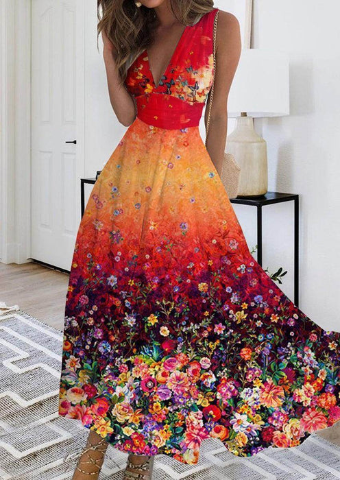 Women's Sleeveless Dress Exquisite Floral Print - Magellan Fashion Shop