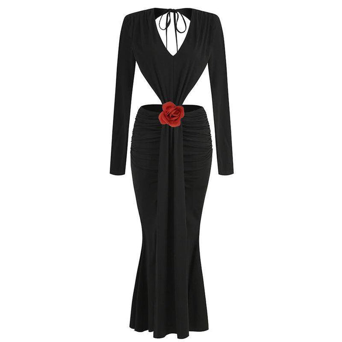 Sexy V-neck Backless Long Dress Long - Magellan Fashion Shop