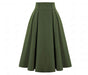 Women's Fashion Casual Skirt With Pockets Retro High Waist Pleated - Magellan Fashion Shop