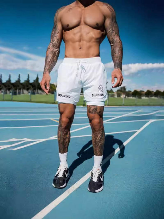 Men's Simple American Quick-drying Running Double-layer Sports Shorts - Magellan Fashion Shop