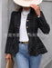 Women's Lapel Ruffled Slim Double-breasted Blazer - Magellan Fashion Shop