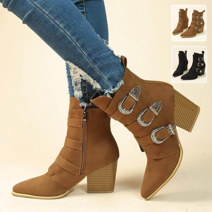 Chunky Heel Design Retro Mid-calf Boot ter Shoes For Women - Magellan Fashion Shop