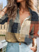 Color Block Button Print Long Sleeve Casual - Magellan Fashion Shop