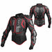 Black and red outdoor motorcycle riding armor protective gear with PE shell and EVA padding