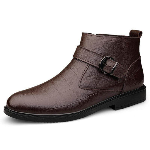 Cowhide And Velvet Warm Leisure Plus Size Leather Boots - Magellan Fashion Shop