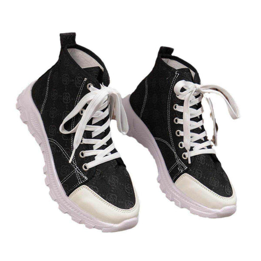 Rose-printed Lace-up Boots Fashion Breathable Canvas Shoes - Magellan Fashion Shop