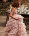 One-line Shoulder Wipe Chest Studded Beaded Cake Skirt Pink Wedding Dress - Magellan Fashion Shop
