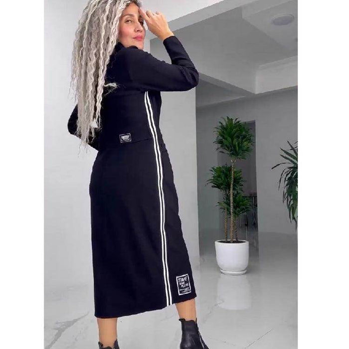 European And American Leisure Fashion Solid Color Long Sleeve Dress - Magellan Fashion Shop