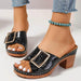 Fashion Crocodile-textured Buckle Sandals - Magellan Fashion Shop