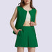 Sleeveless 2-Piece Work Suit – Round Neck Top & High-Waist Trousers - Magellan Fashion Shop