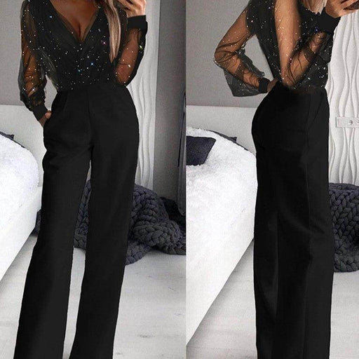 Dusting Powder Stitching High-end Elegant Jumpsuit Women's Clothing - Magellan Fashion Shop