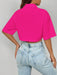 Shoulder Pocket Patched Crop Shirt Short Sleeve Tops - Magellan Fashion Shop