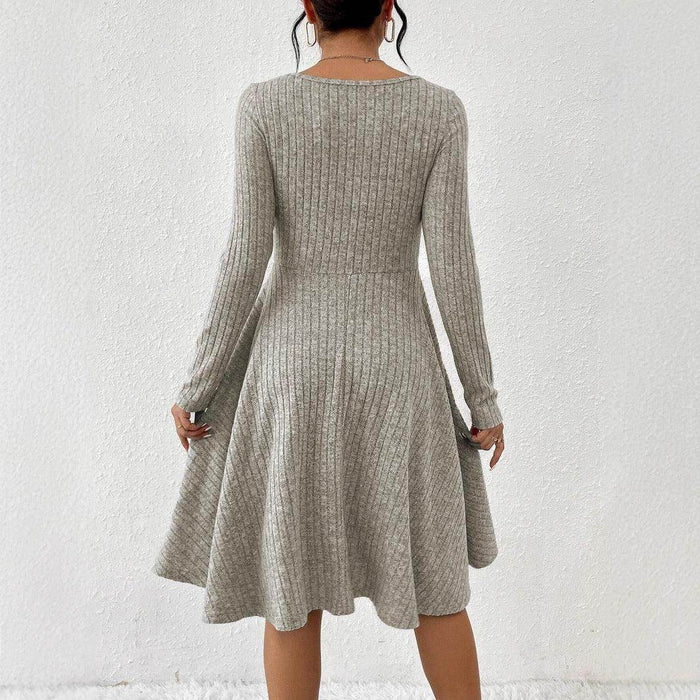 Sunken Stripe Long Sleeve Dress Top For Women - Magellan Fashion Shop