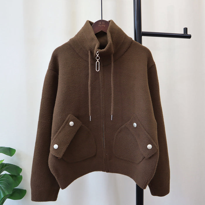 Woolen Goods Solid Color Coat For Women