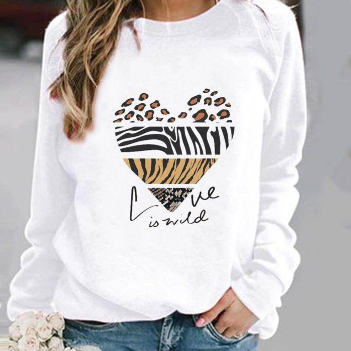 Women's Minimalist Round Neck Casual Printed Sweatshirt - Magellan Fashion Shop