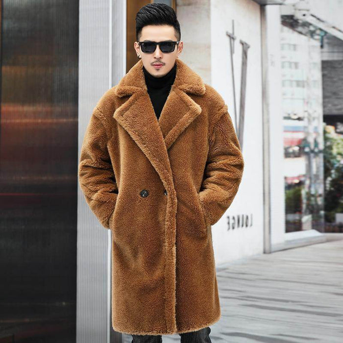 Men's Winter New Thickened Cashmere Long Warm Fur Coat - Magellan Fashion Shop